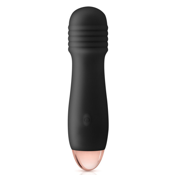 Vibromasseur noir 7 vitesses USB tête strié 